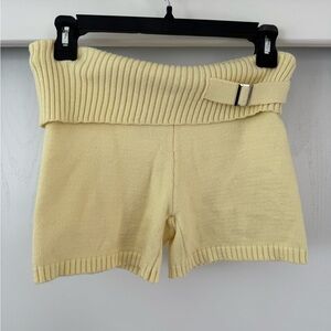 Frankie's Bikinis Cream Knit High Waist Shorts